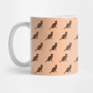 Cat Silhouette Neck Gaiter Brown Cats Neck Gator Mug